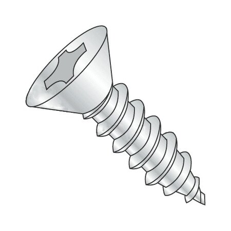 Sheet Metal Screw, #8-18 X 1-3/4 In, Zinc Plated Steel Flat Head Phillips Drive, 2700 PK